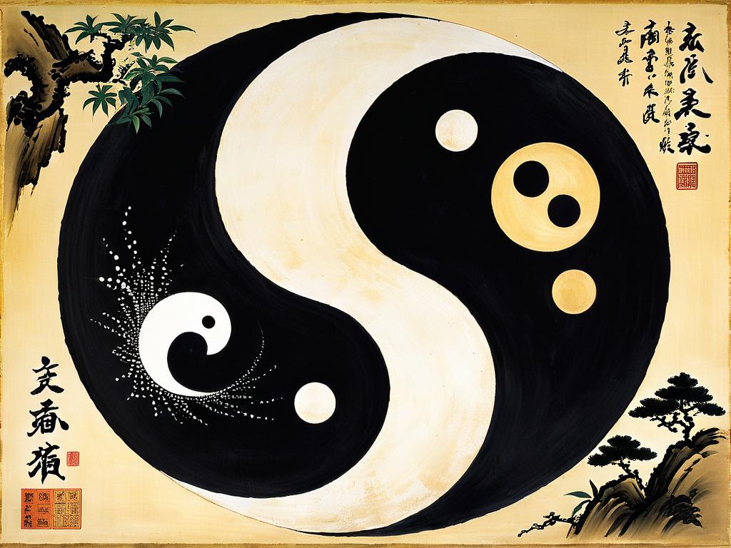 Старинная картина, изображающая концепции Инь и Ян и Дао в даосской философии