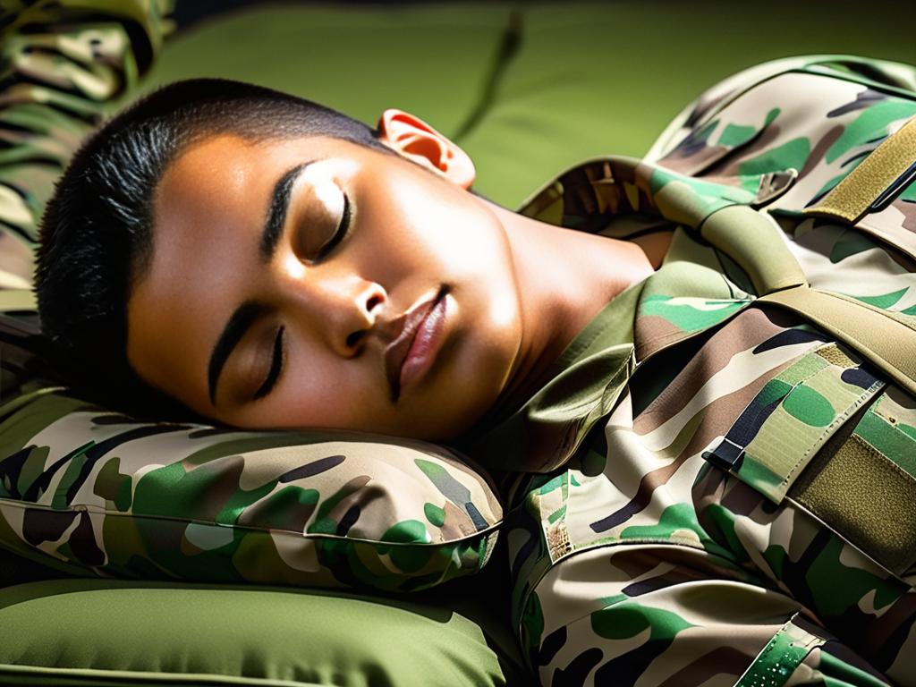 Человек практикует военную технику расслабления каждой части тела перед сном.