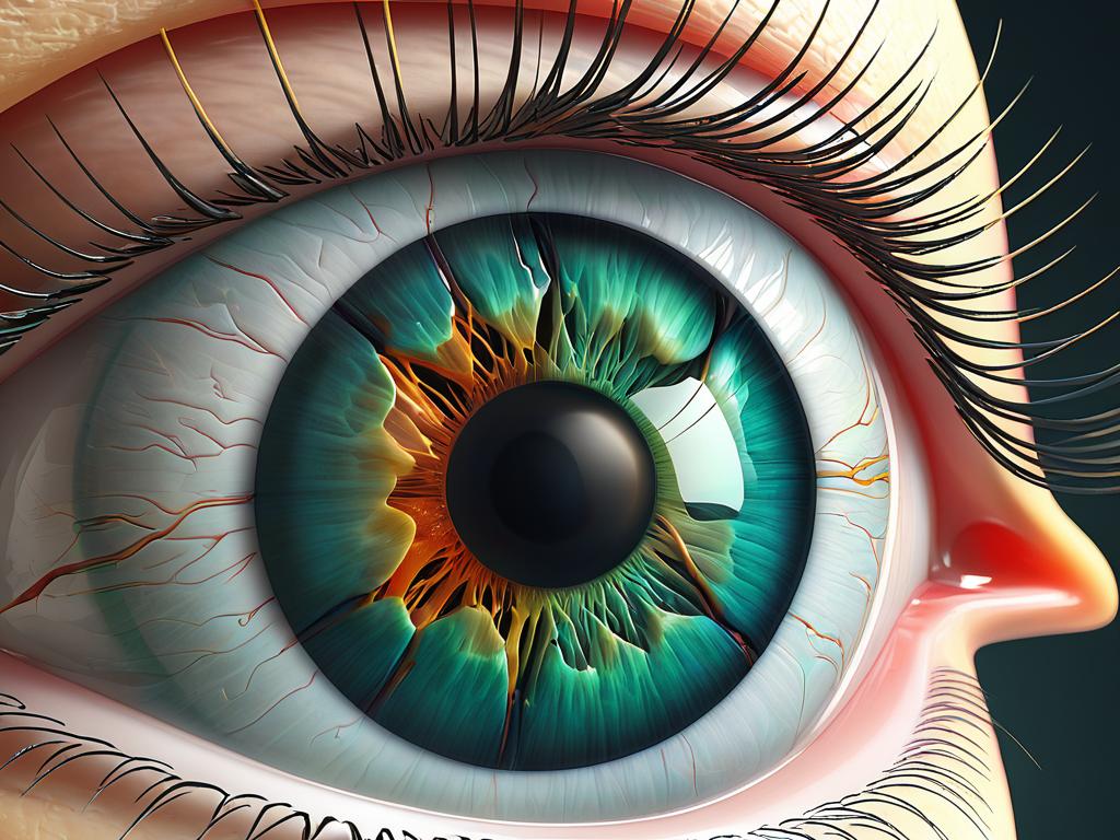 3D иллюстрация анатомии глаза человека