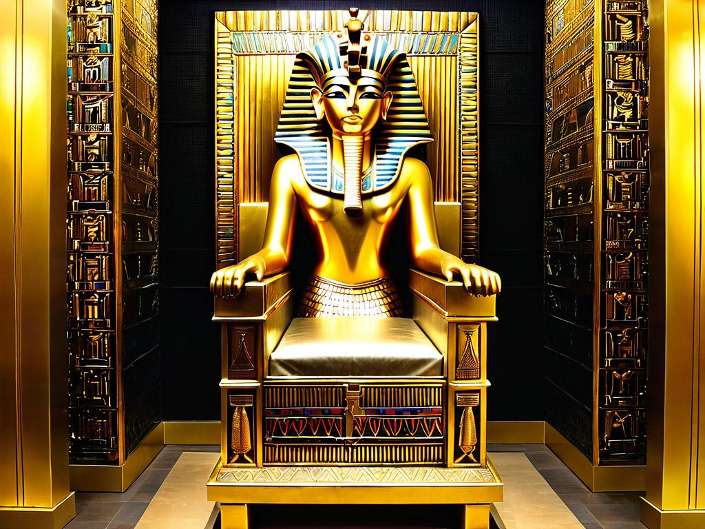 Золотой трон Тутанхамона, одно из сокровищ гробницы фараона