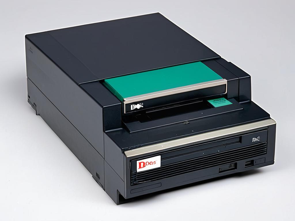 Дисковод для гибких дисков 1990-х годов с загрузочным диском MS-DOS