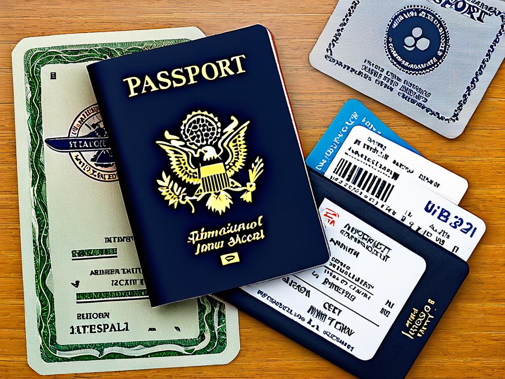 Паспорт и авиабилет как символ процесса иммиграции