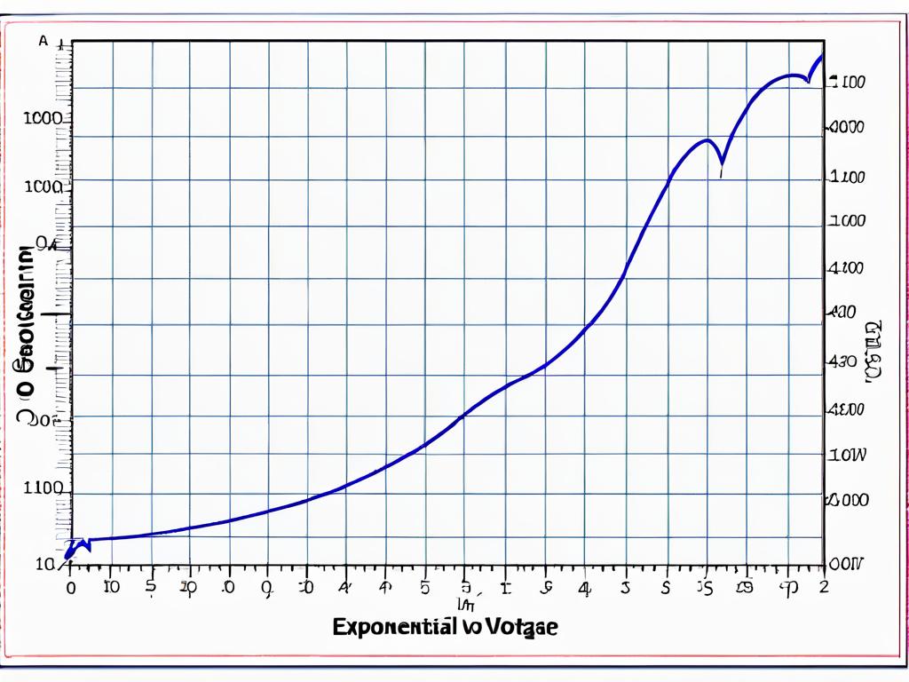 Осциллограмма с экспоненциальной кривой напряжения конденсатора во время зарядки