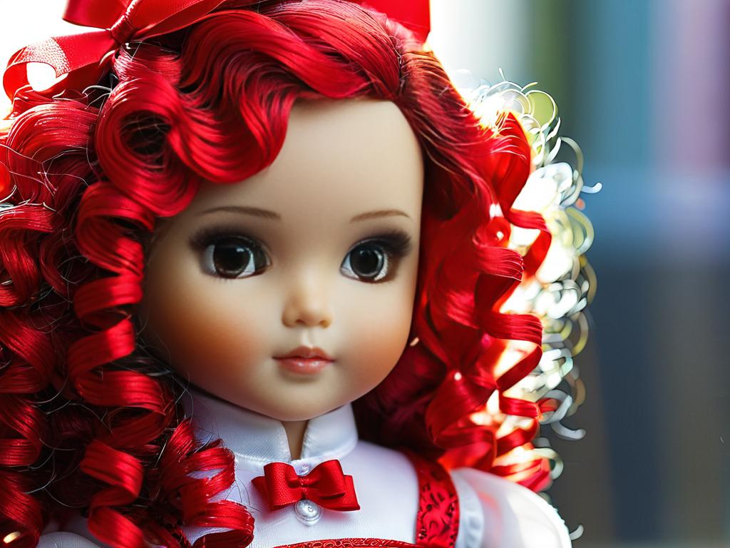 ярко-рыжие кудрявые волосы куклы