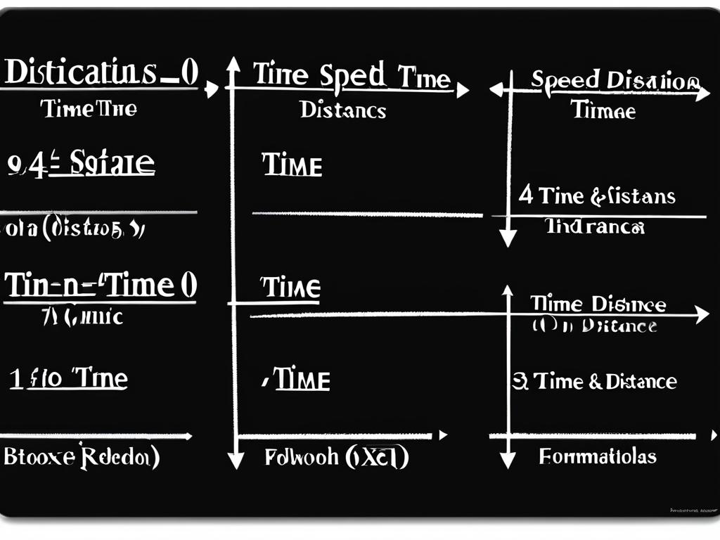 Формулы, показывающие взаимосвязь скорости, времени и расстояния