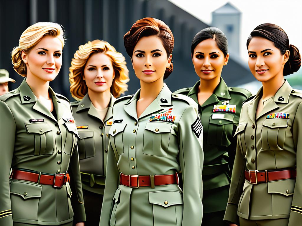 Женщины военнослужащие в униформе