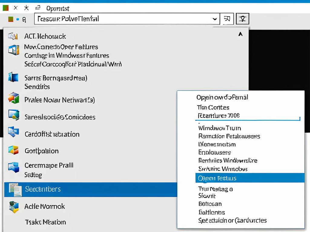 Скриншот окна Панель управления в Windows с открытой вкладкой Программы и компоненты и разделом