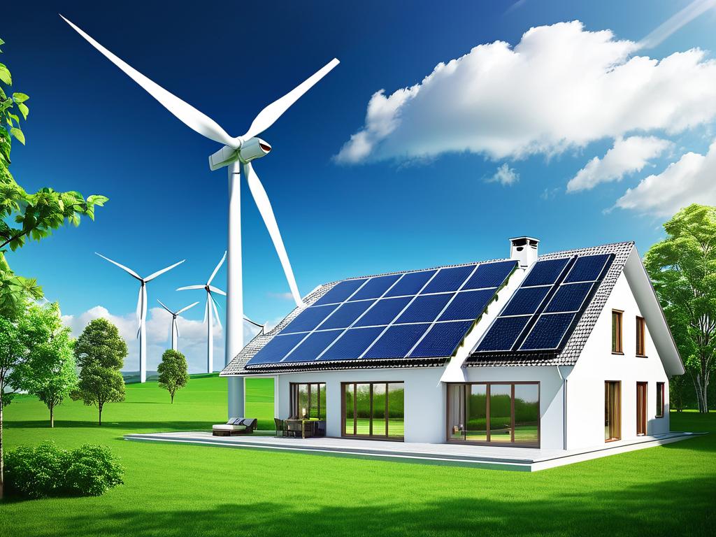 Ветрогенератор вырабатывает экологичную энергию для дома