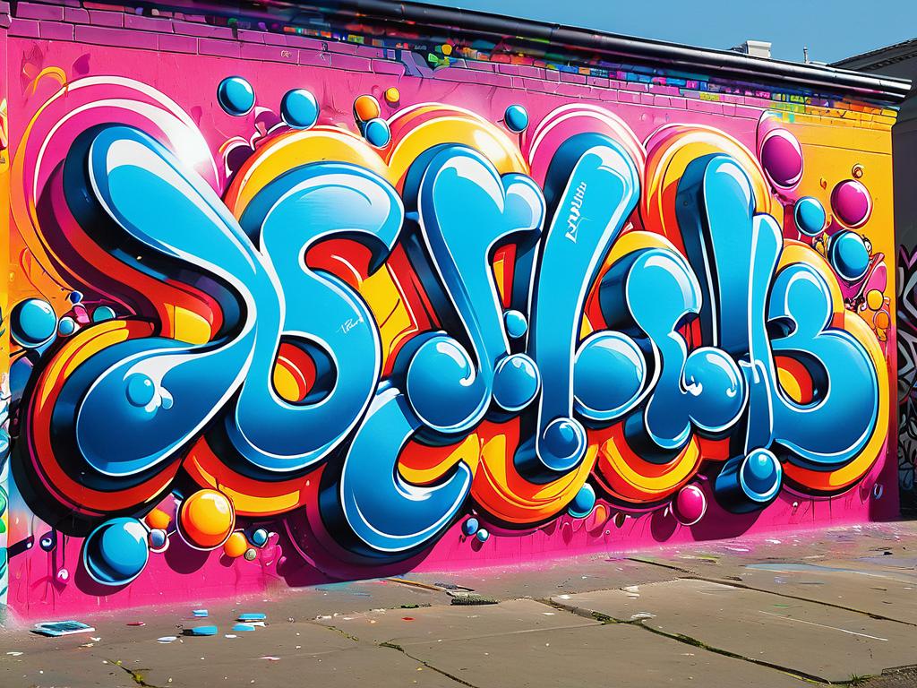 Красочное граффити с объемными буквами