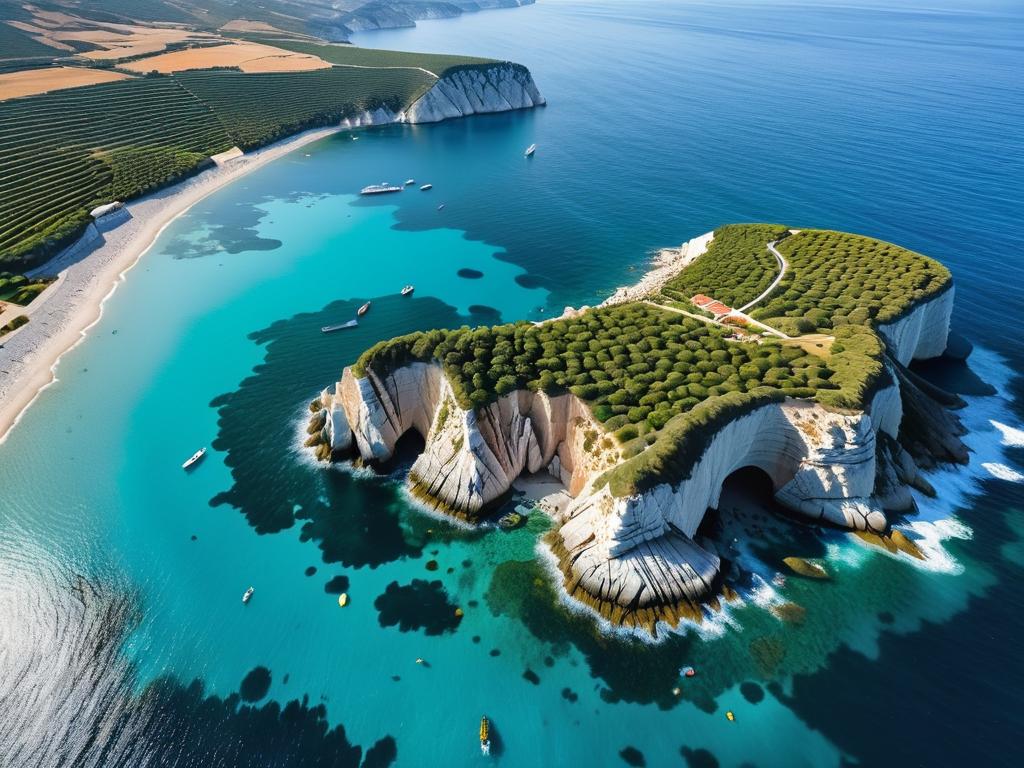 Воздушная съемка турецкого побережья с чистой лазурной водой. Описание фотографии в середине статьи