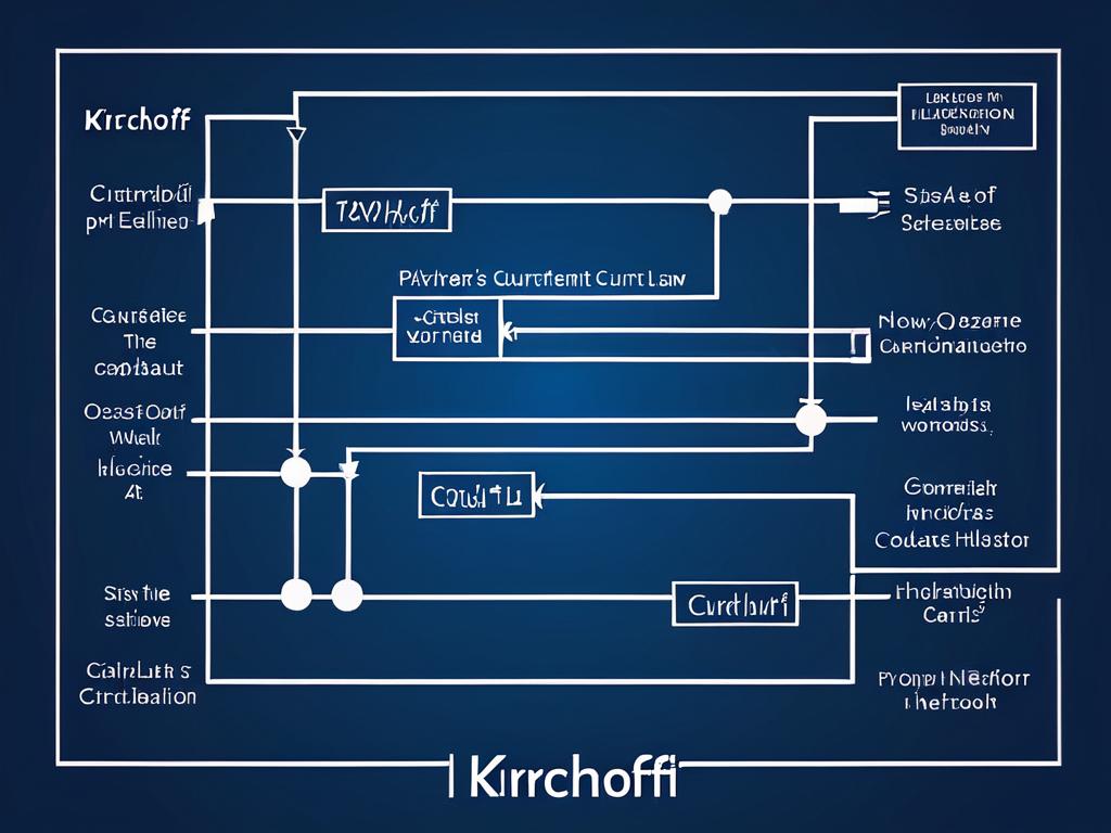 Схема электрической цепи, демонстрирующая первый закон Кирхгофа в узле. Описание иллюстрации в 5