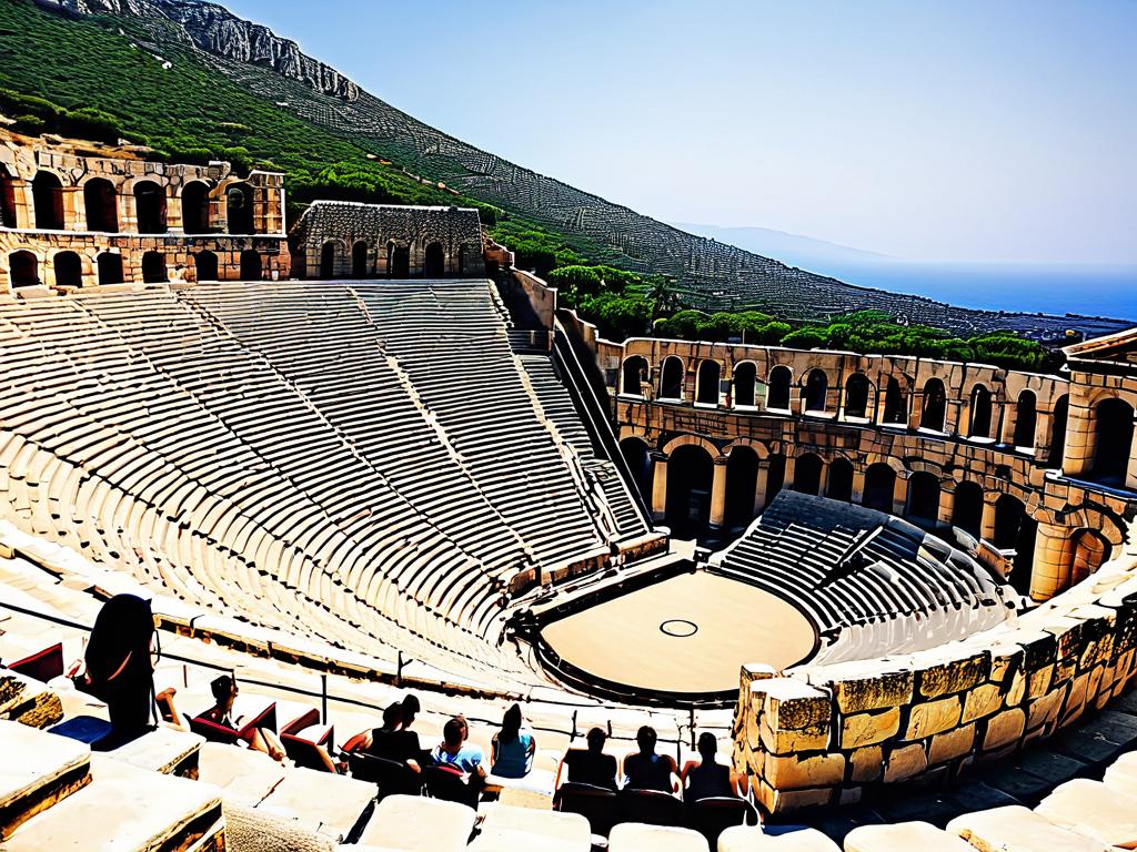 Древнегреческий театр с мифологическим представлением