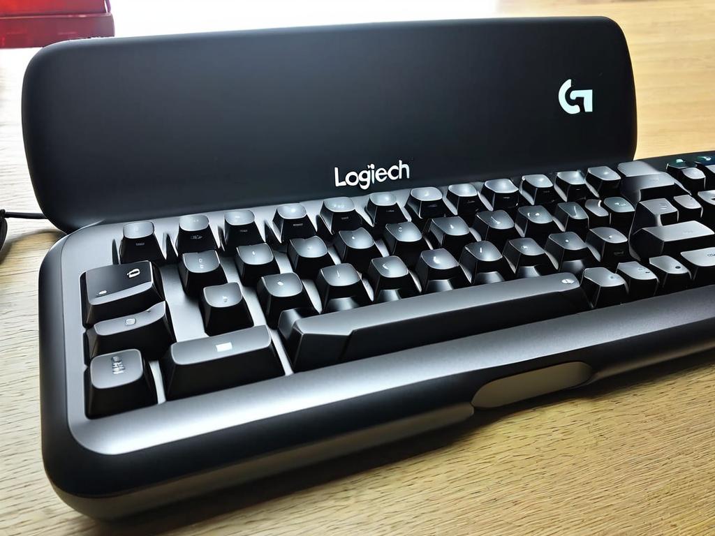 Фотография модели Logitech K800 с включенной подсветкой