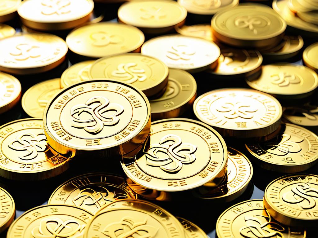 Золотые монеты, символизирующие финансовое благополучие знаков Зодиака Рака и Змеи в 2024 году