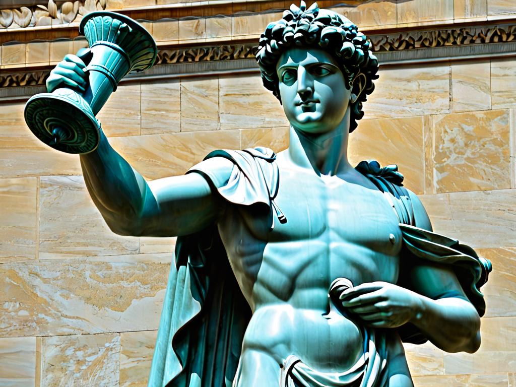 Статуя Гермеса с раскрытым свитком, символизирующая искусство интерпретации