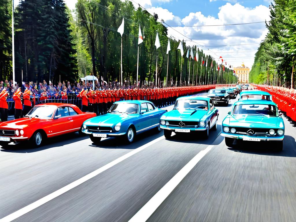 Автопарад в честь празднования Дня автомобилиста в России