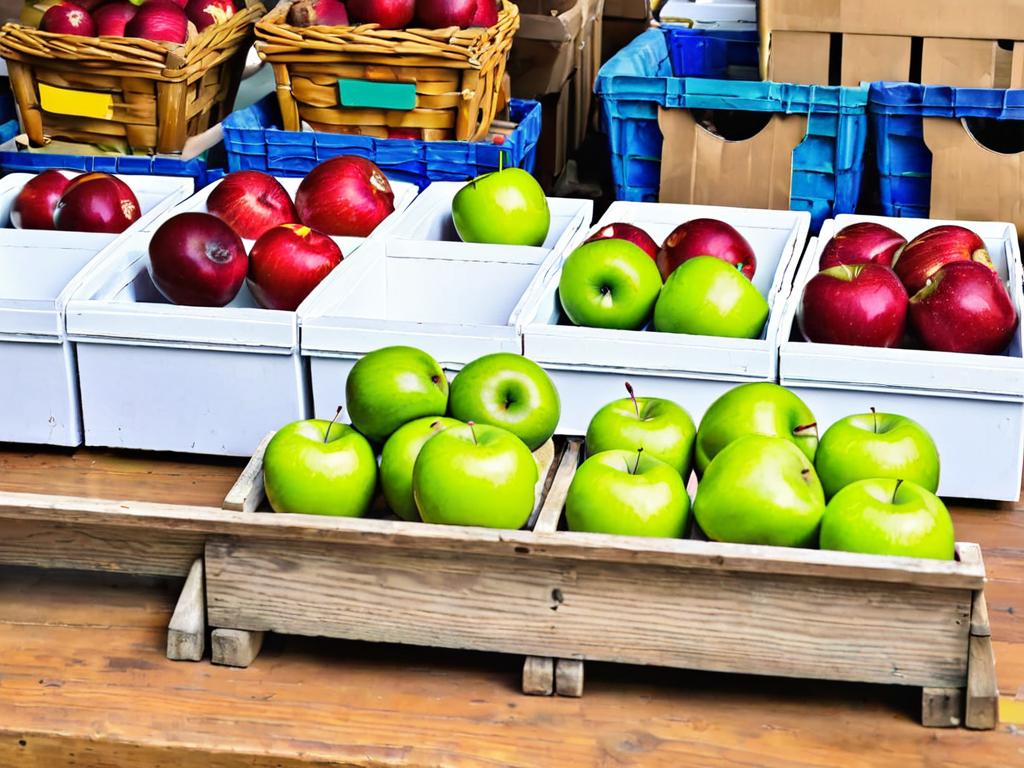 Сортировка яблок на столе. Для хранения выбирайте плоды без видимых дефектов