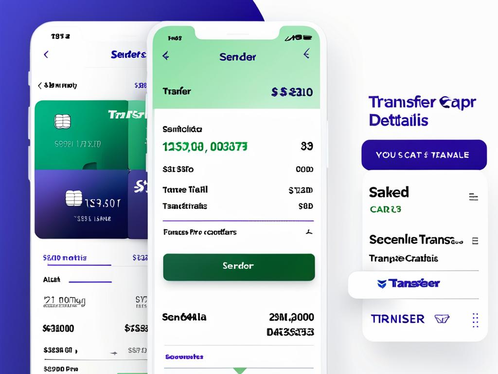 Скриншот экрана перевода в мобильном банке с заполненными данными отправителя, получателя и суммой