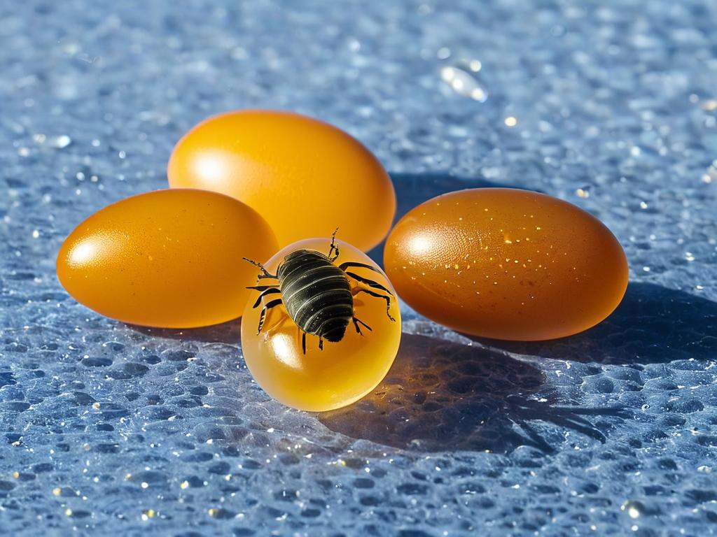 Фото с яйцами и личинками блох