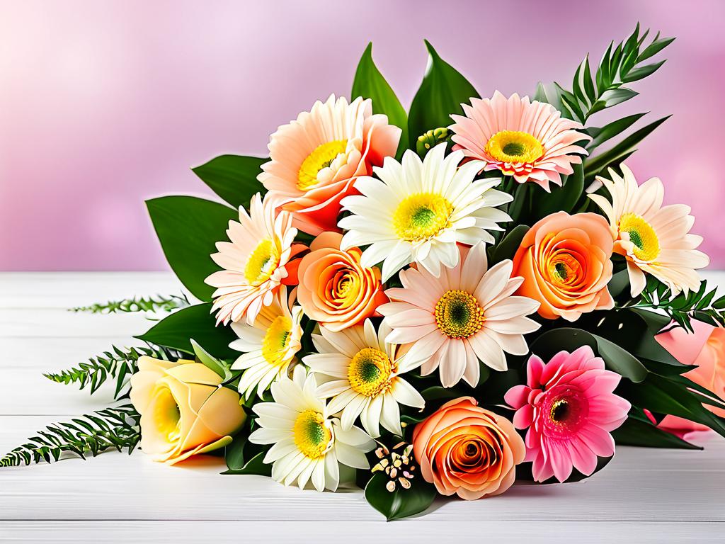 Красивый букет цветов для празднования Дня матери