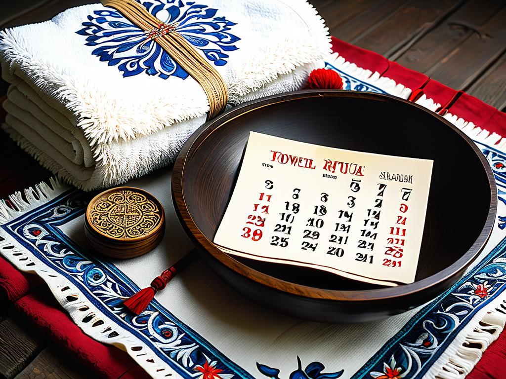 Полотенце, гречка, календарь для гаданий о замужестве по славянским традициям