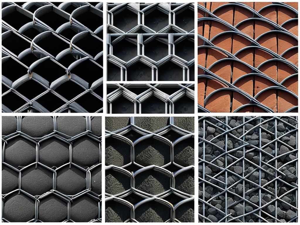 Фото примеров разных видов кладочных сеток - стальной, стеклопластиковой, базальтовой