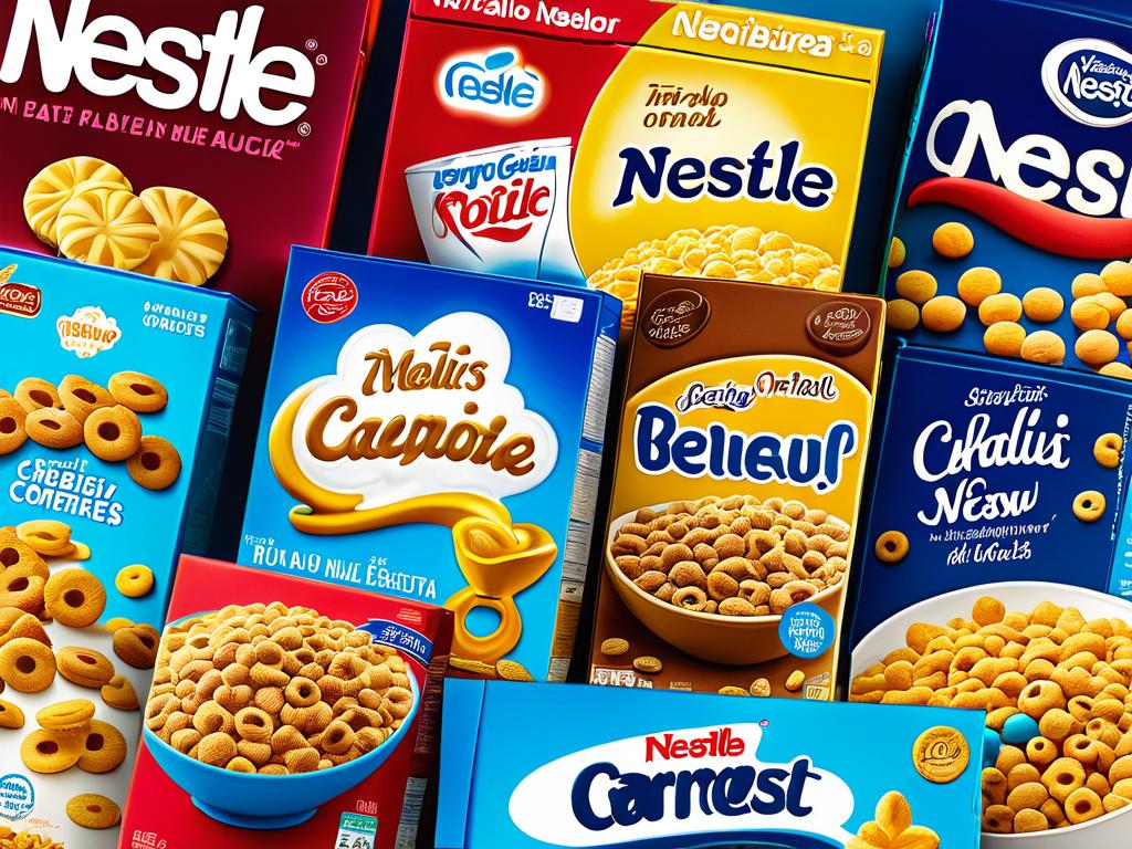 Упаковки разных каш Nestle