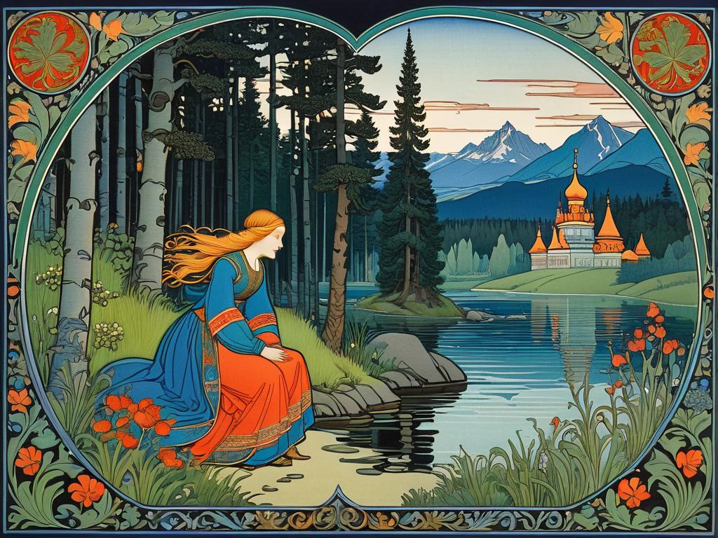 Примеры иллюстраций Билибина к русским сказкам