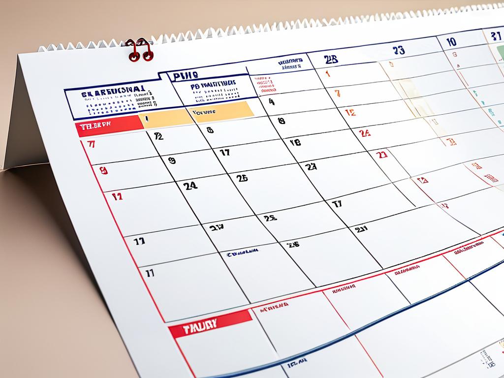 планирование дизайна календаря на бумаге