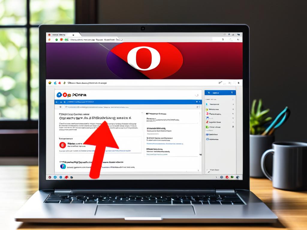 Браузер Opera на экране компьютера с настройками блокировки рекламы