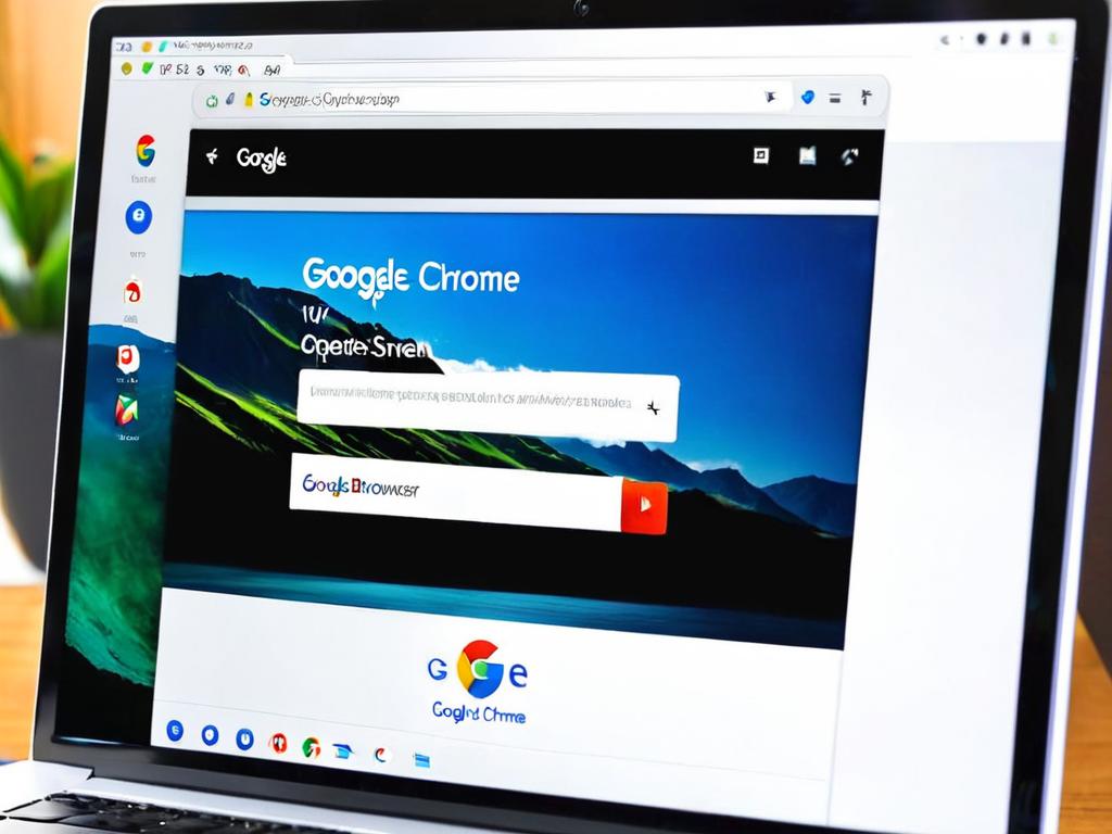 Окно браузера Google Chrome на экране компьютера