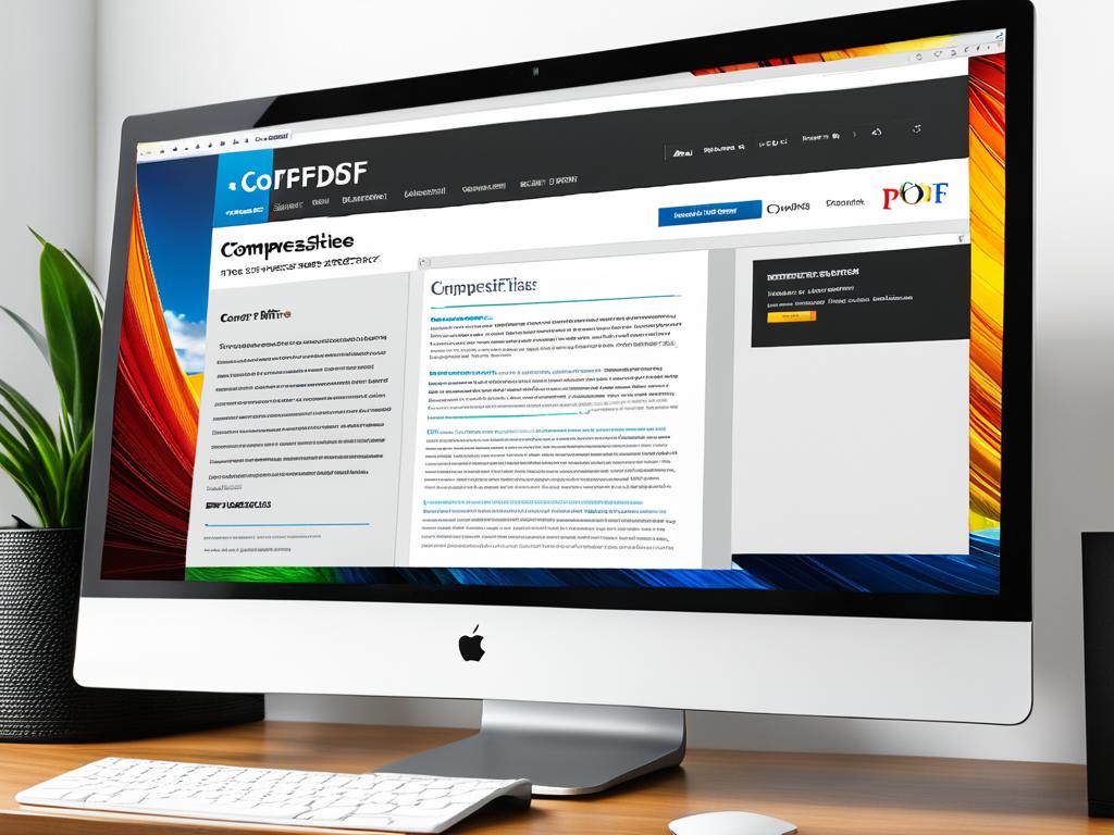 Монитор с открытым сайтом для сжатия PDF онлайн