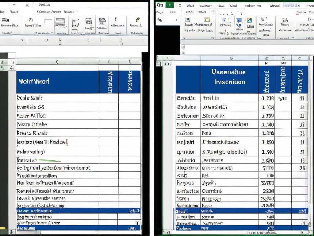 Сравнение таблиц Word и Excel, вставленных в WordPad