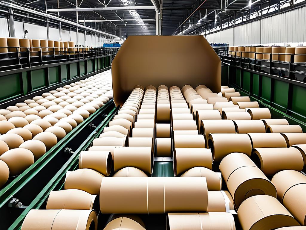 Завод перерабатывает отходы макулатуры в рулоны туалетной бумаги, яйцевые лотки из картона на