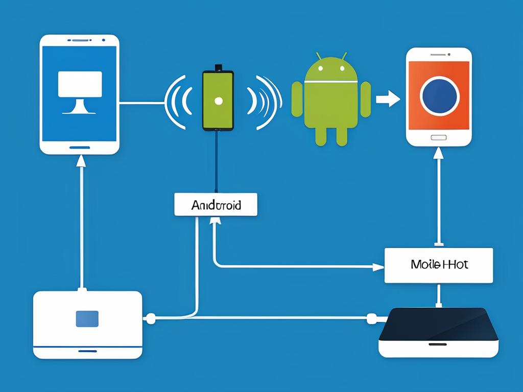 Схема раздачи интернета с Android на другие устройства