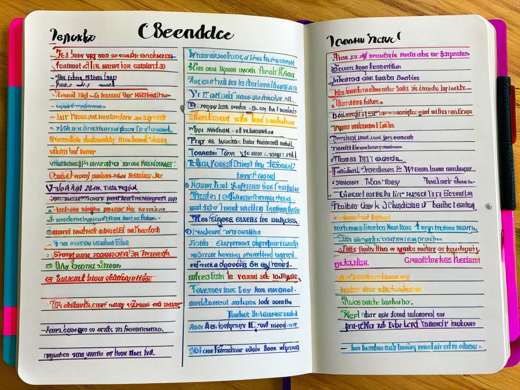 Страница тетради, на которой глаголы выделены разными цветами