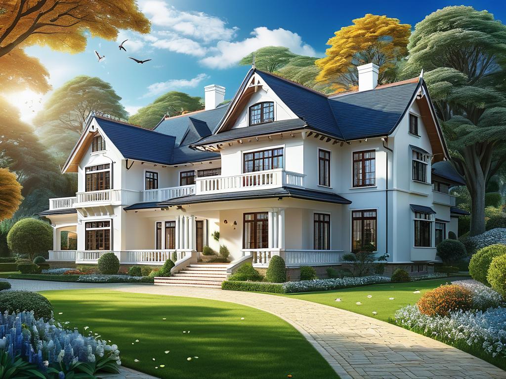 Фото красивого нарисованного дома мечты