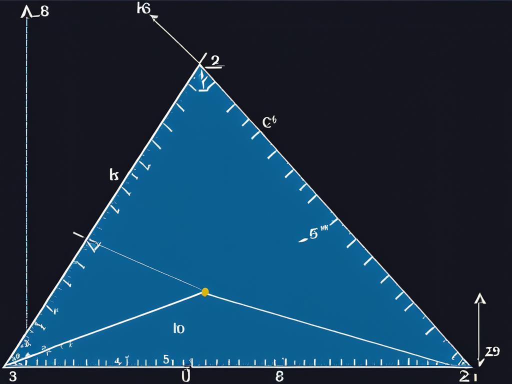 Иллюстрация метода вычисления диагоналей ромба с использованием тригонометрических соотношений в