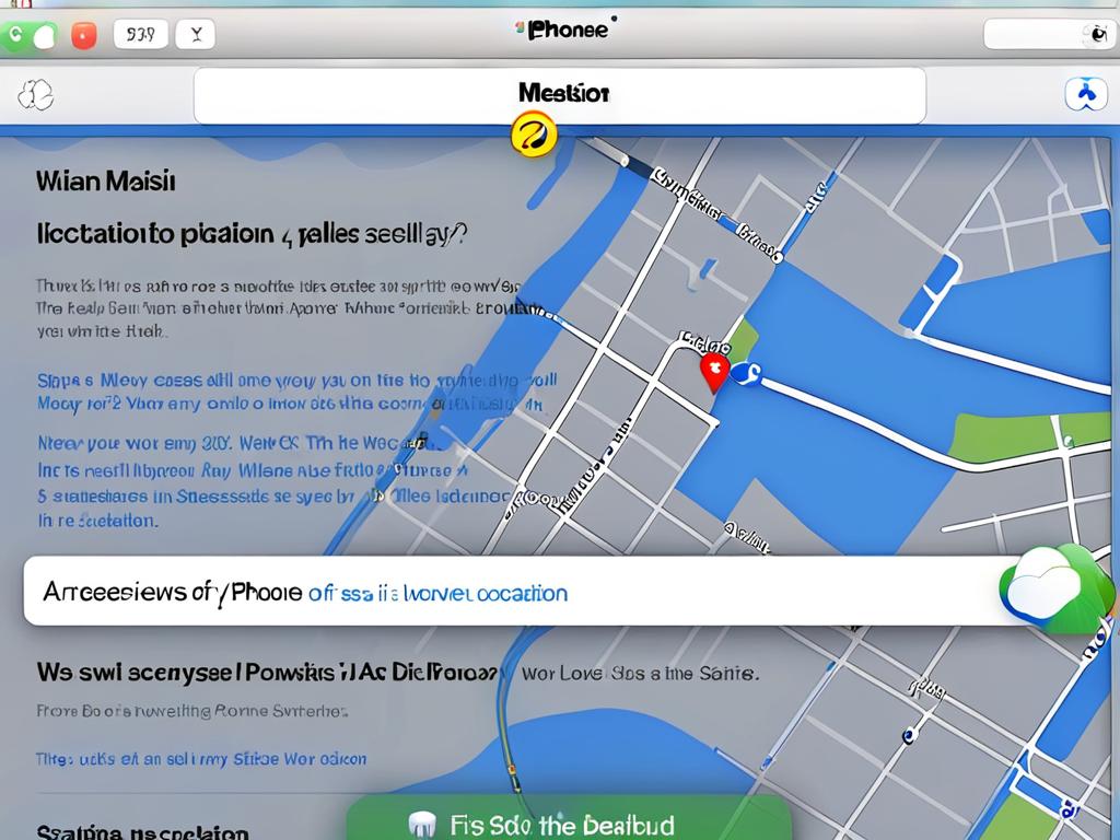 Скриншот функции Найти мой iPhone на сайте iCloud показывает местоположение айфона