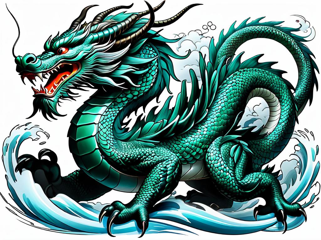 Примеры рисунков традиционных китайских драконов и основные отличительные элементы для изображения