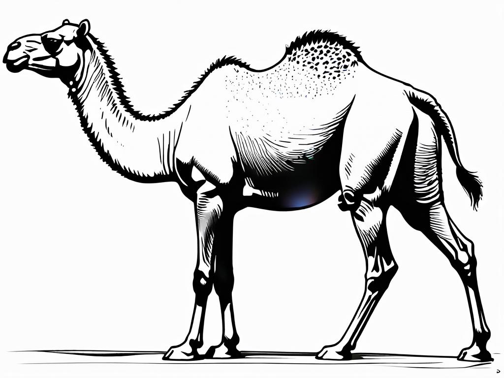 Набросок верблюда с пропорциями
