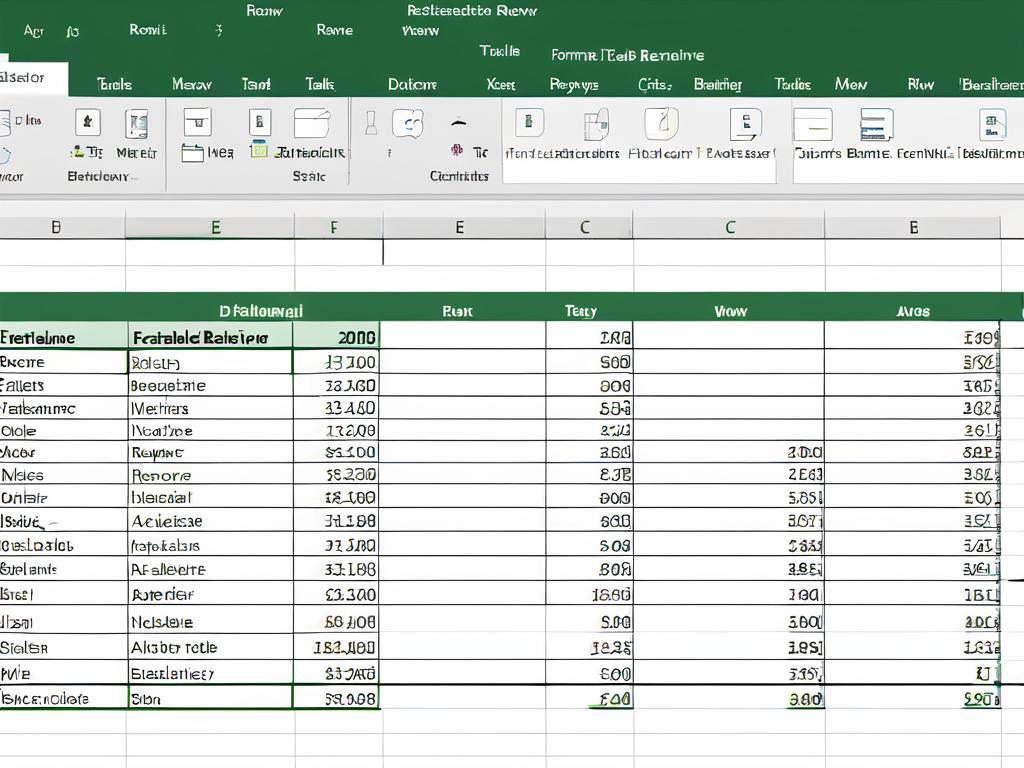 Таблица Excel с добавленными и удаленными строками, демонстрирующая сохранение форматирования.