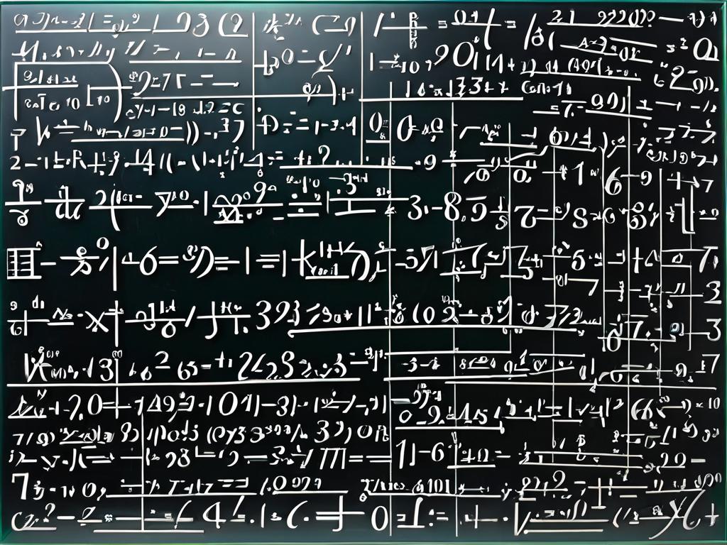 Математические формулы и расчеты, написанные на стеклянной доске