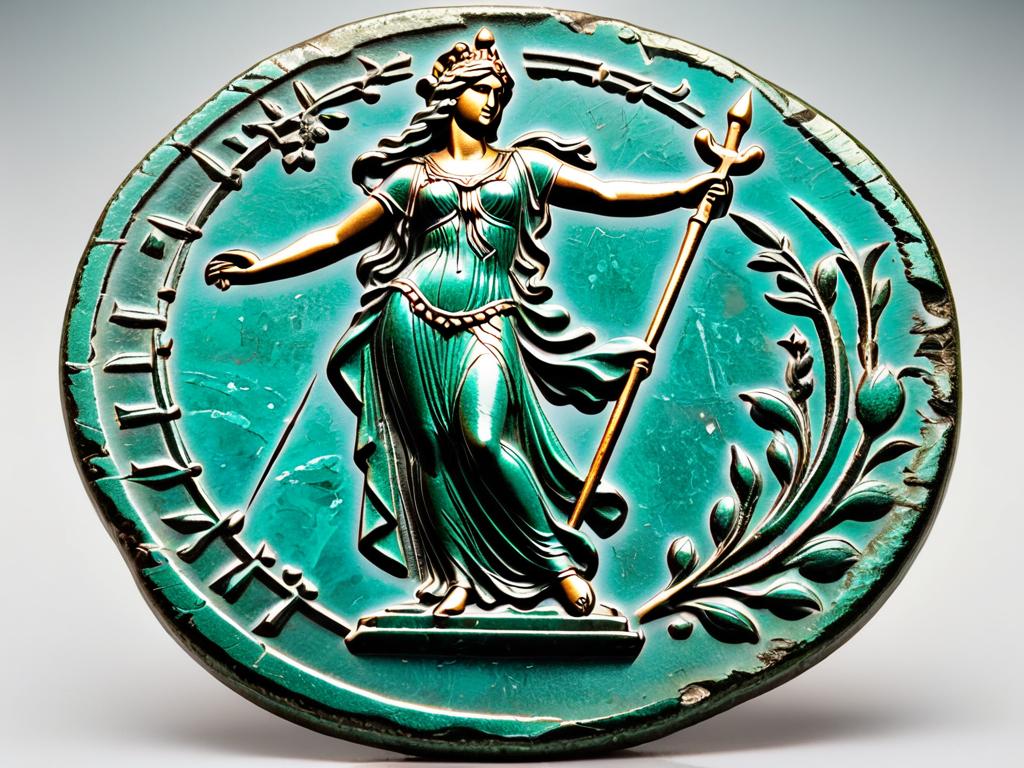 Монета с изображением древнегреческой богини