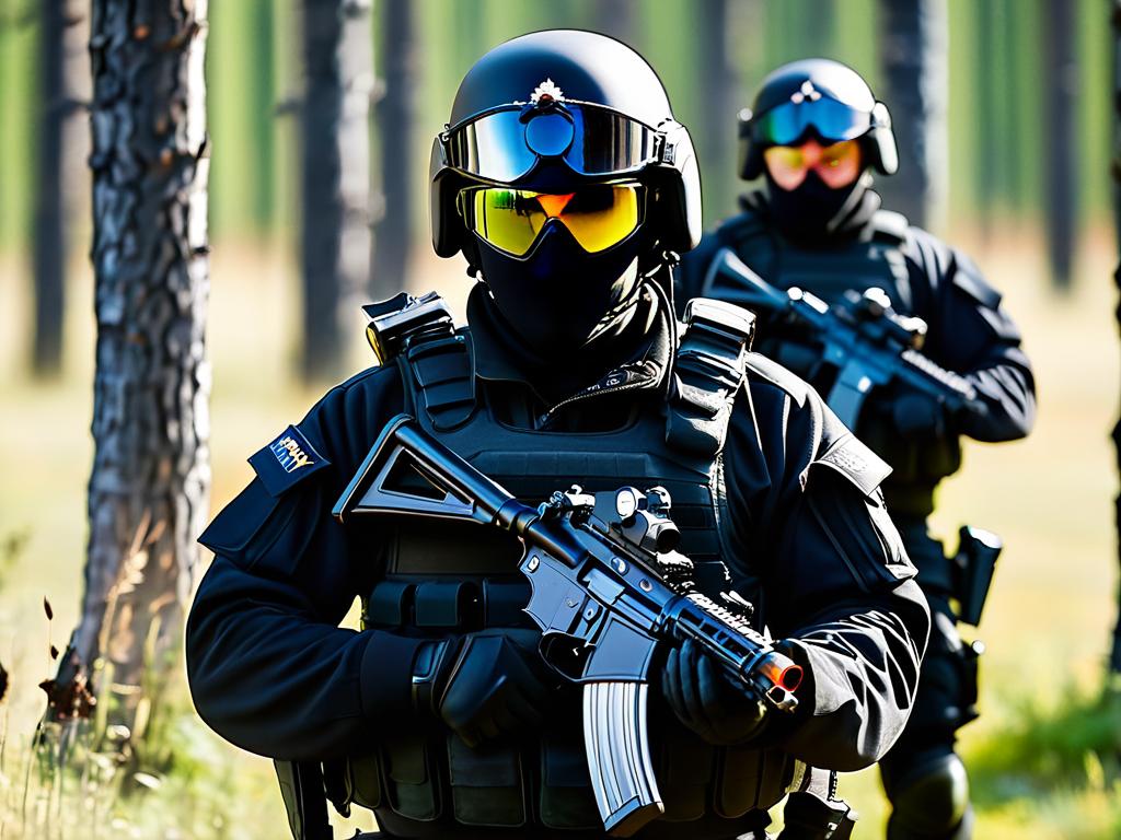 Спецназ полиции на учениях по борьбе с терроризмом