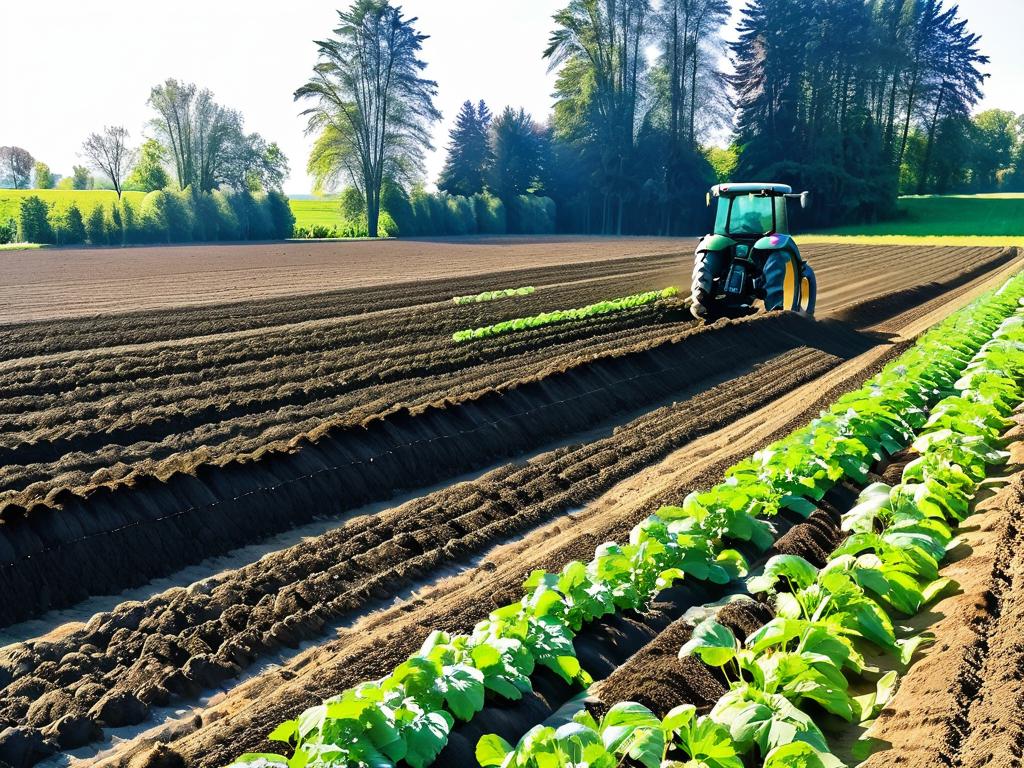 Подготовка земли под посадку картофеля - удобрение и рыхление борозд