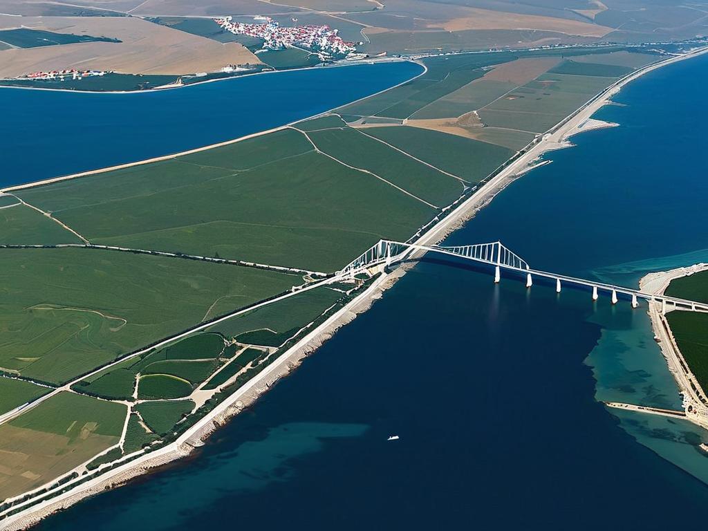 Крымский мост через Керченский пролив соединяющий Крым с материковой Россией