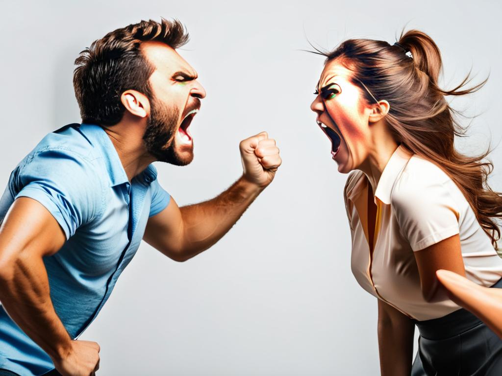 Иллюстрация конфликта между мужчиной и женщиной