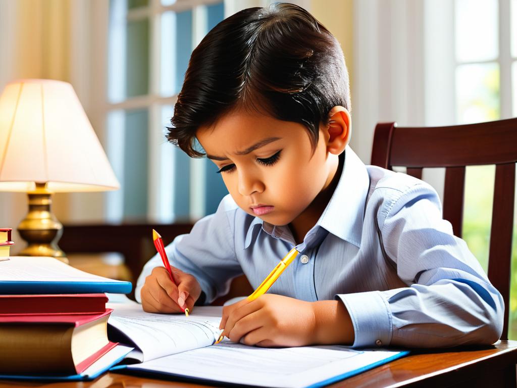Ребенок с трудом сосредотачивается на домашнем задании