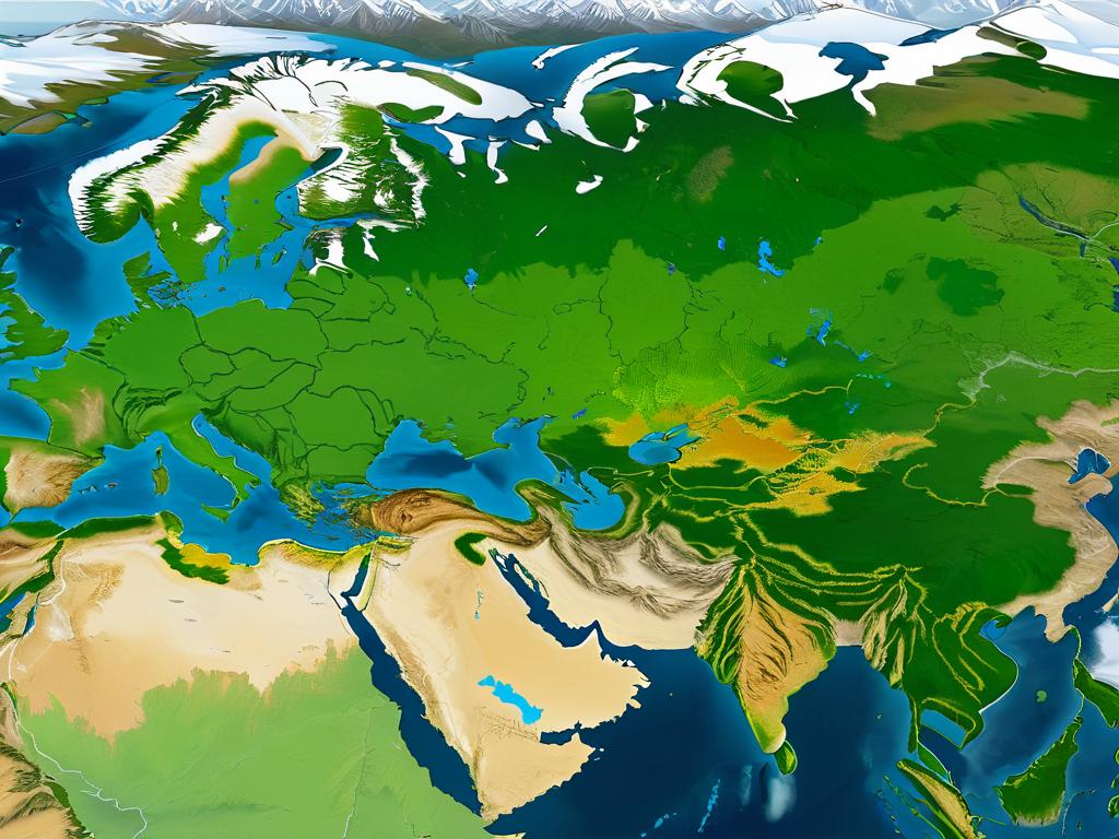 Карта естественного ареала лиственницы сибирской - леса севера Евразии